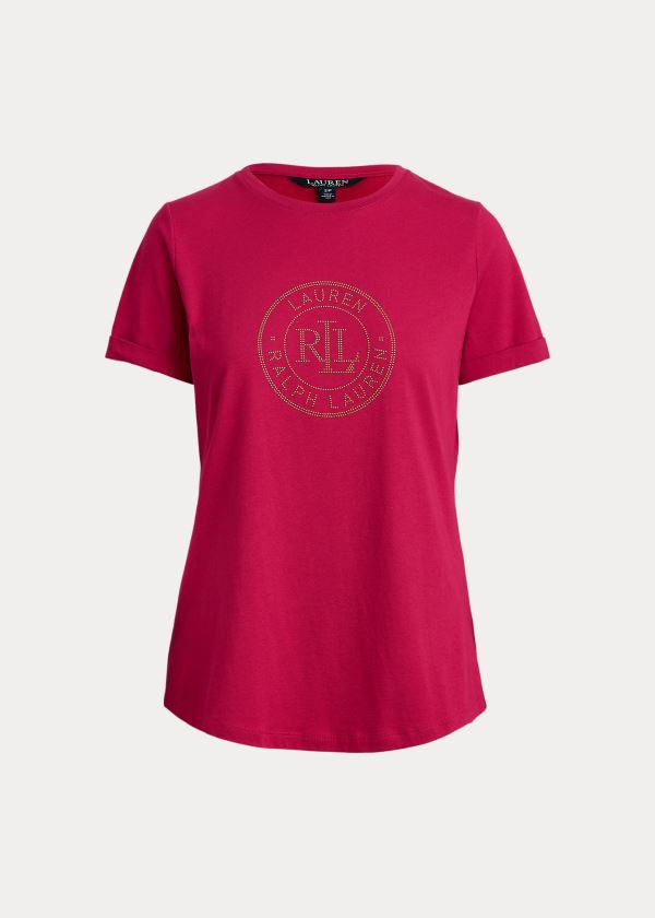 Playeras Ralph Lauren Mujer Fucsia Claro - Logo Cotton - UOEJM0857